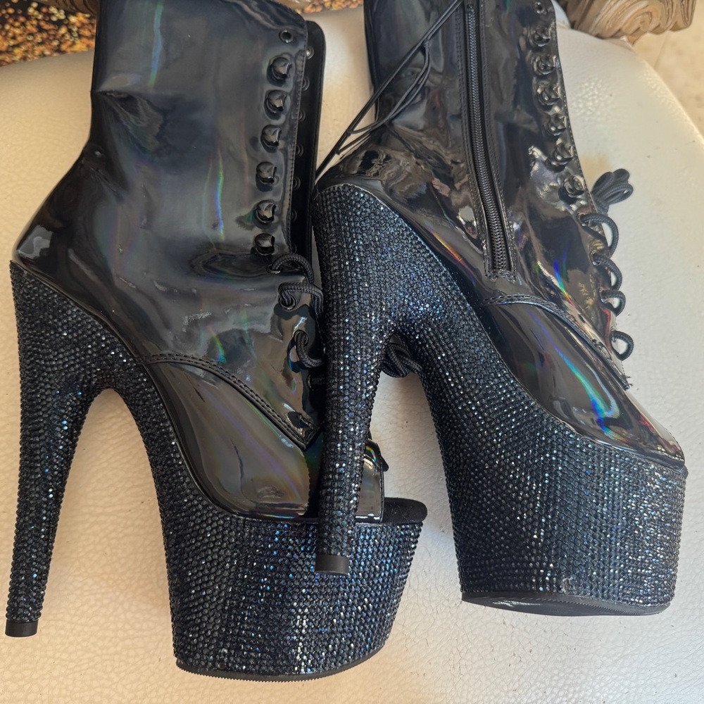 Pleaser Sexy Bejeweled Heeled Boots